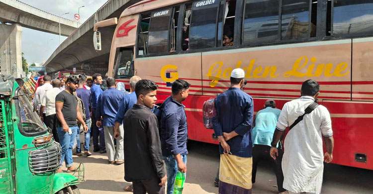 যাত্রাবাড়ী ও সায়েদাবাদে ঢাকামুখী মানুষের চাপ