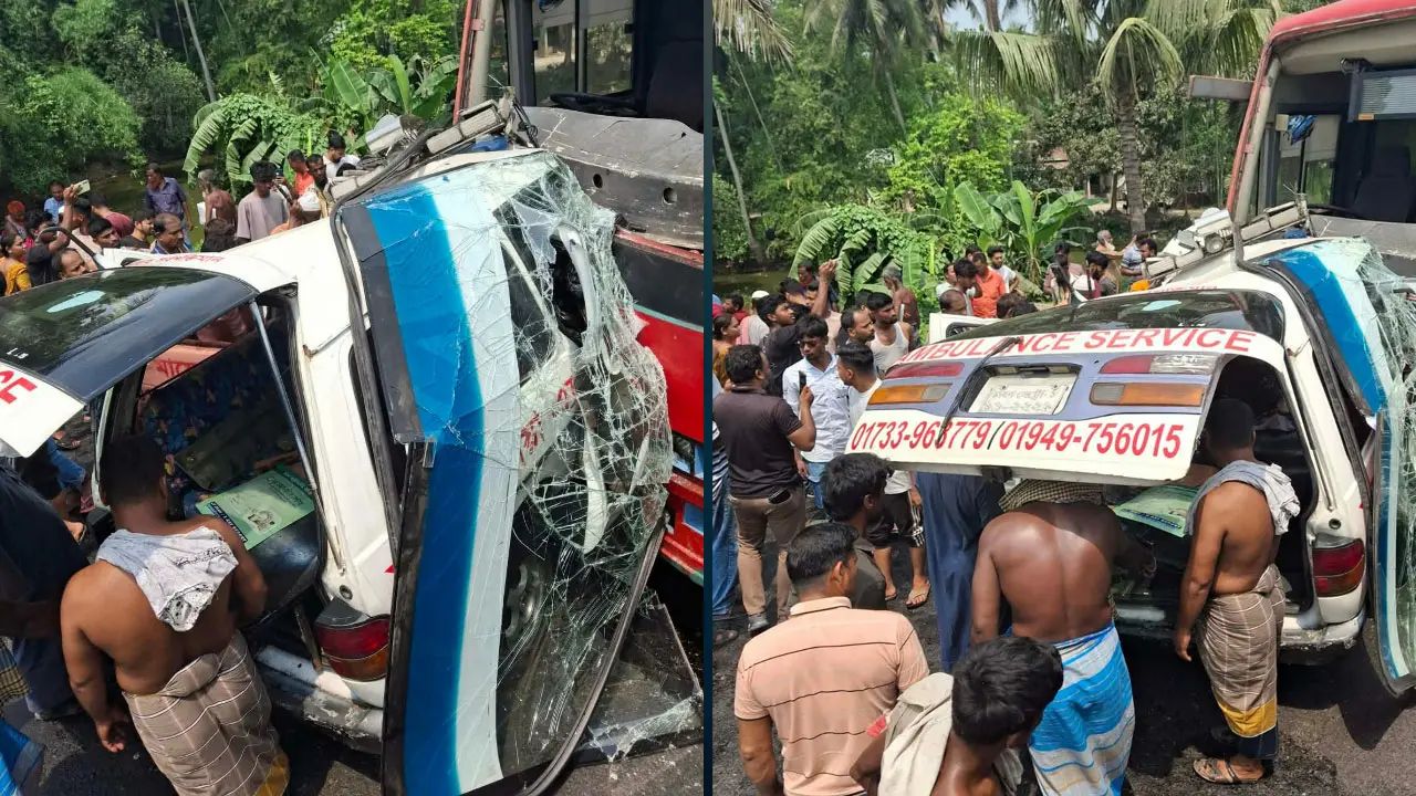 ফরিদপুরে বিআরটিসি বাস–অ্যাম্বুলেন্স মুখোমুখি সংঘর্ষে নিহত ৫
